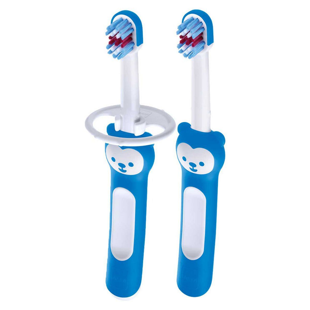 MAM Baby’s Brush with Safety Shield - Double Pack - Blue