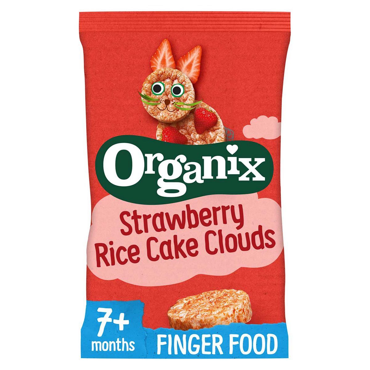 Organix Strawberry Rice Cake Clouds 40g Organix Strawberry Rice Cake Clouds Boots   