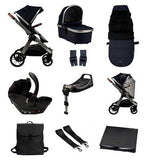 Bababing Raffi Pushchair 3 in 1 Travel System 11 Piece Bundle Navy Blue