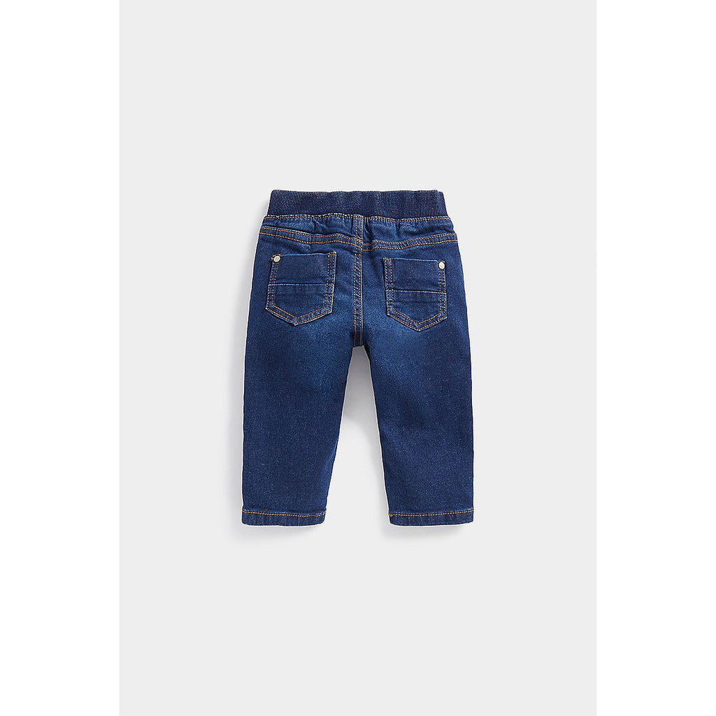 Mothercare Dark-Wash Ribbed-Waist Denim Jeans