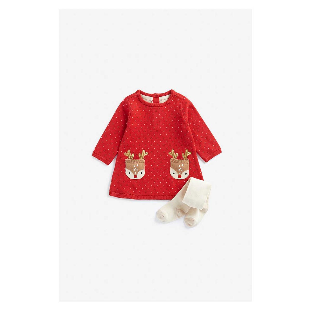 Mothercare Festive Knitted Dress and Tights Set GOODS Boots   