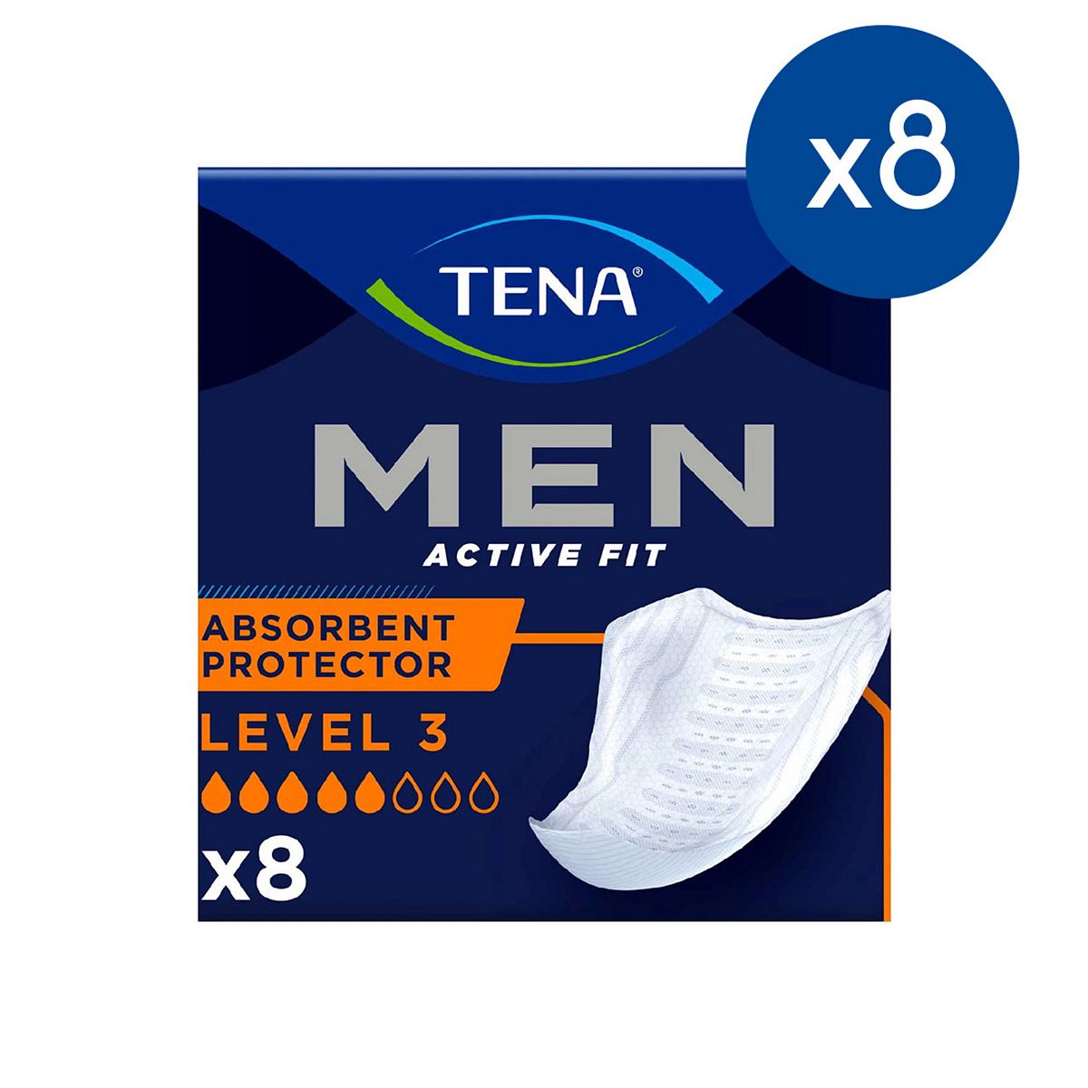 TENA Men Level 3 Incontinence Absorbent - 8 packs of 8 protectors bundle GOODS Boots   