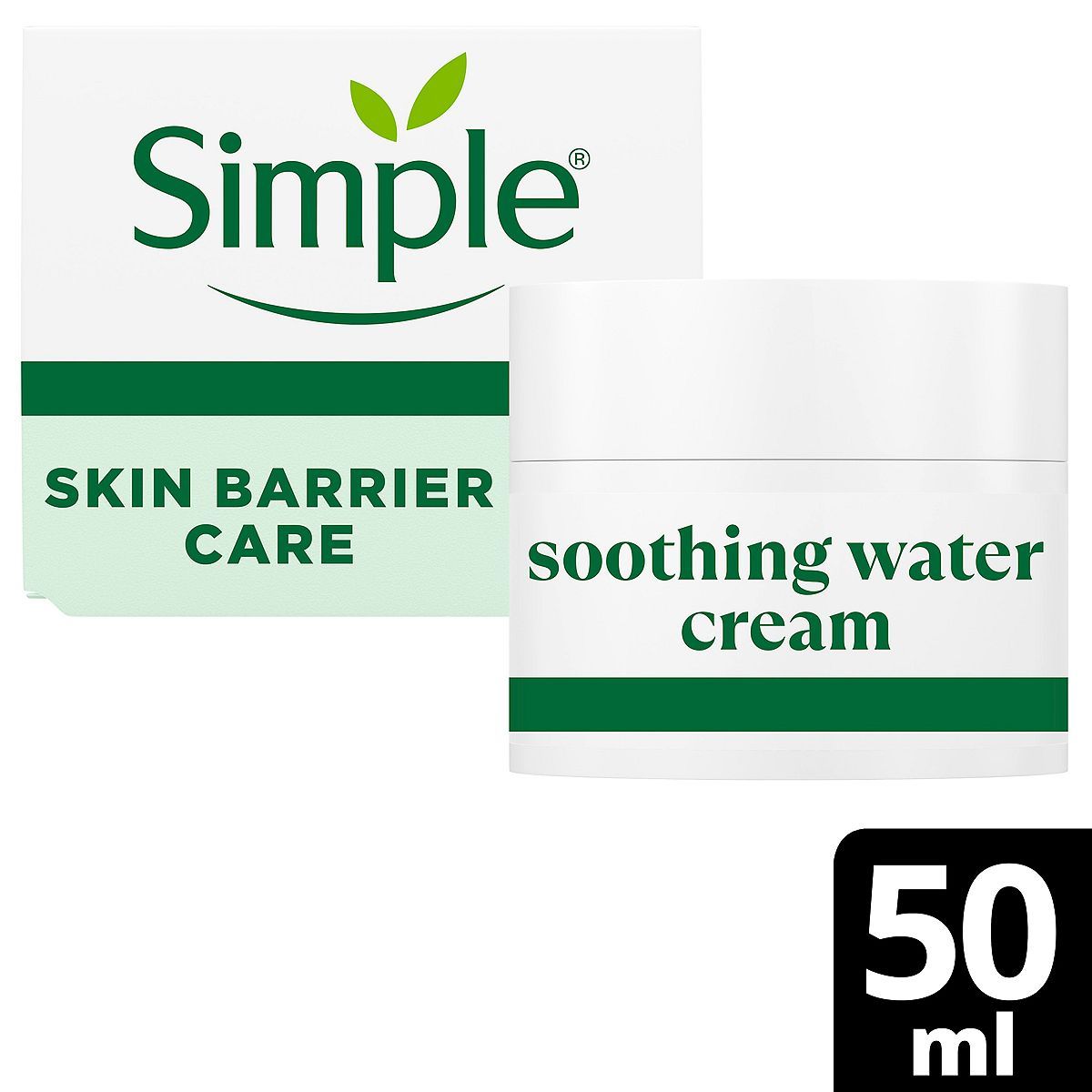 Simple Soothing Water Cream Face Moisturiser with 15% Skin Conditioners and Ceramide Boosters 50ml GOODS Boots   