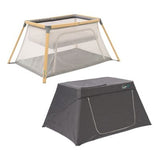 Tutti Bambini 3-In-1 Cozee Go Travel Cot And Playpen Day  Night Bundle OakCharcoal