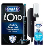 Oral-B iO10 Electric Toothbrush Cosmic Black  iO Ultimate Clean Black Replacement Electric Toothbrush Heads 4 Pack Bundle