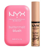 NYX Buttermelt Blush Butta Together 07 5g  Buttergloss Bling Bring the Gloss Lip Gloss Duo
