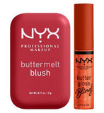 NYX Buttermelt Blush Back and Butta 10 5g  Buttergloss Bling Lip Gloss Shimmer Down 8ml Duo