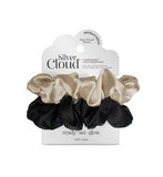 Silver Cloud Mixed Large Satin Scrunchies - 2 Pack