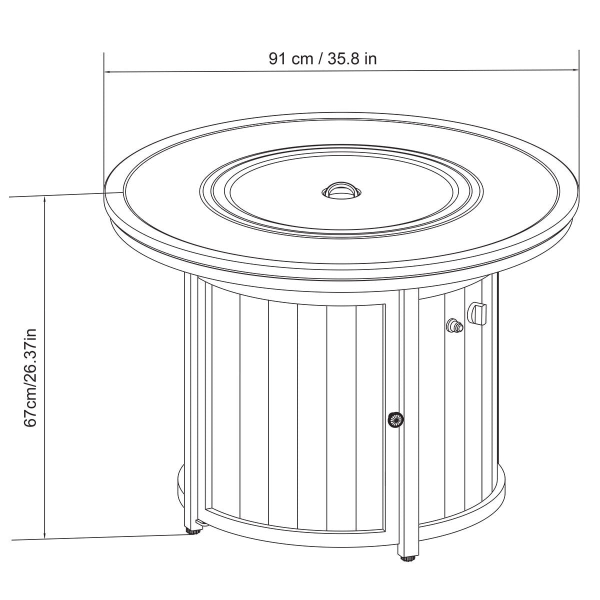SunVilla Madison 36" (91cm) Fire Table + Cover GOODS Costco UK