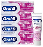 Oral-B 3D White Luxe glamorous white toothpaste 75ml x4