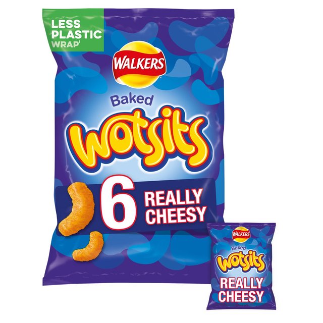 Walkers Wotsits Really Cheesy Multipack Snacks   6 per pack