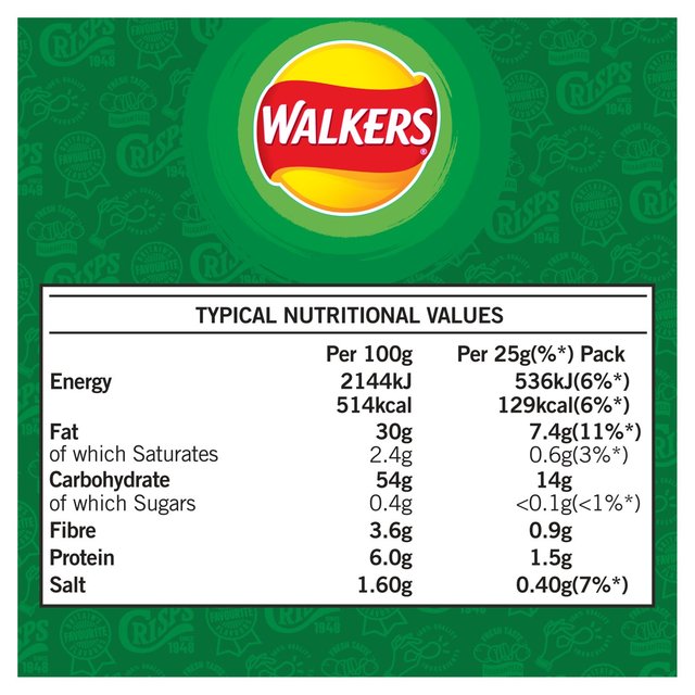 Walkers Salt & Vinegar Multipack Crisps   6 per pack GOODS M&S   