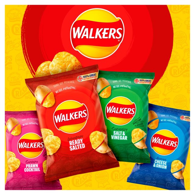 Walkers Salt & Vinegar Multipack Crisps   6 per pack GOODS M&S   