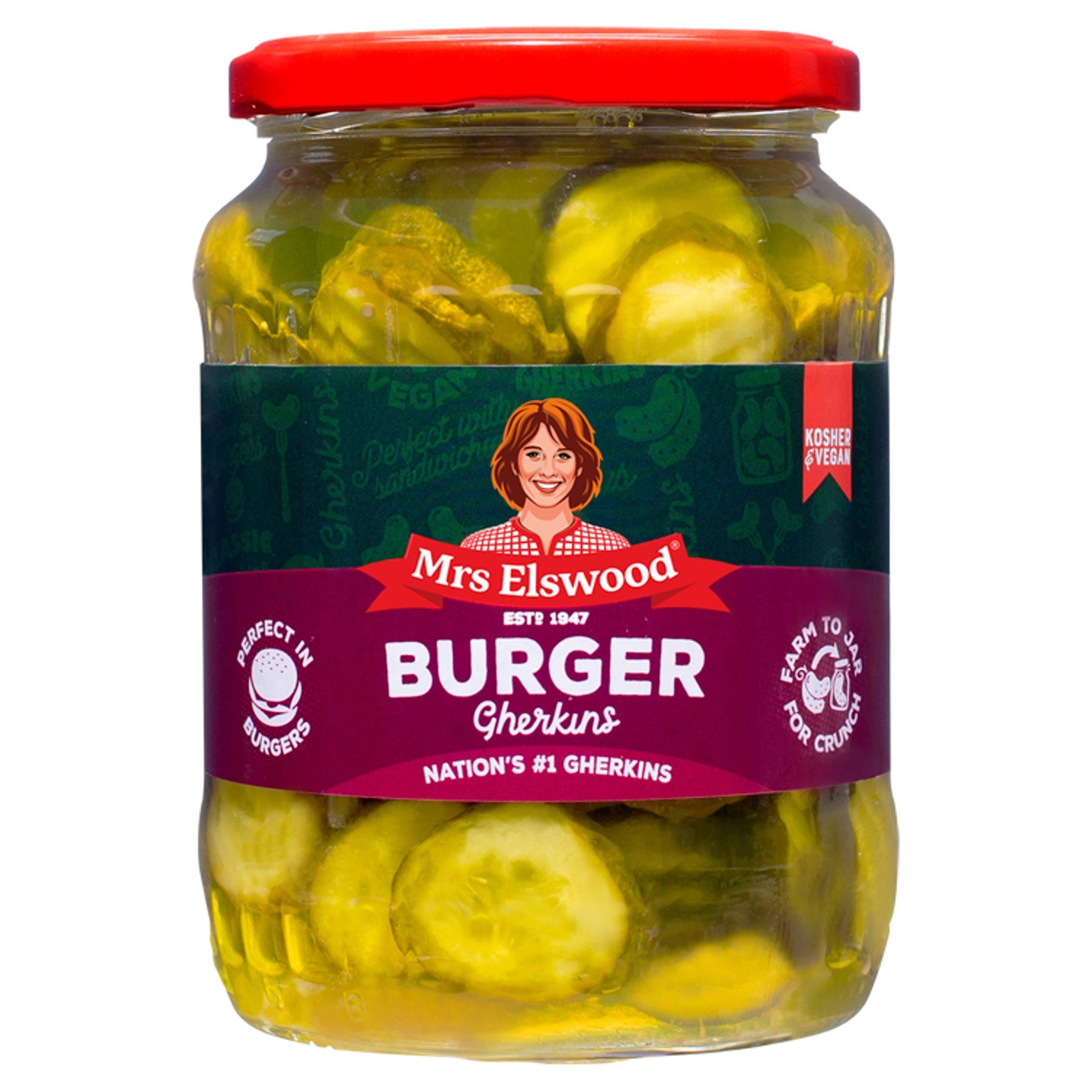 Mrs Elswood Burger Gherkins Pickled 670g GOODS Sainsburys   