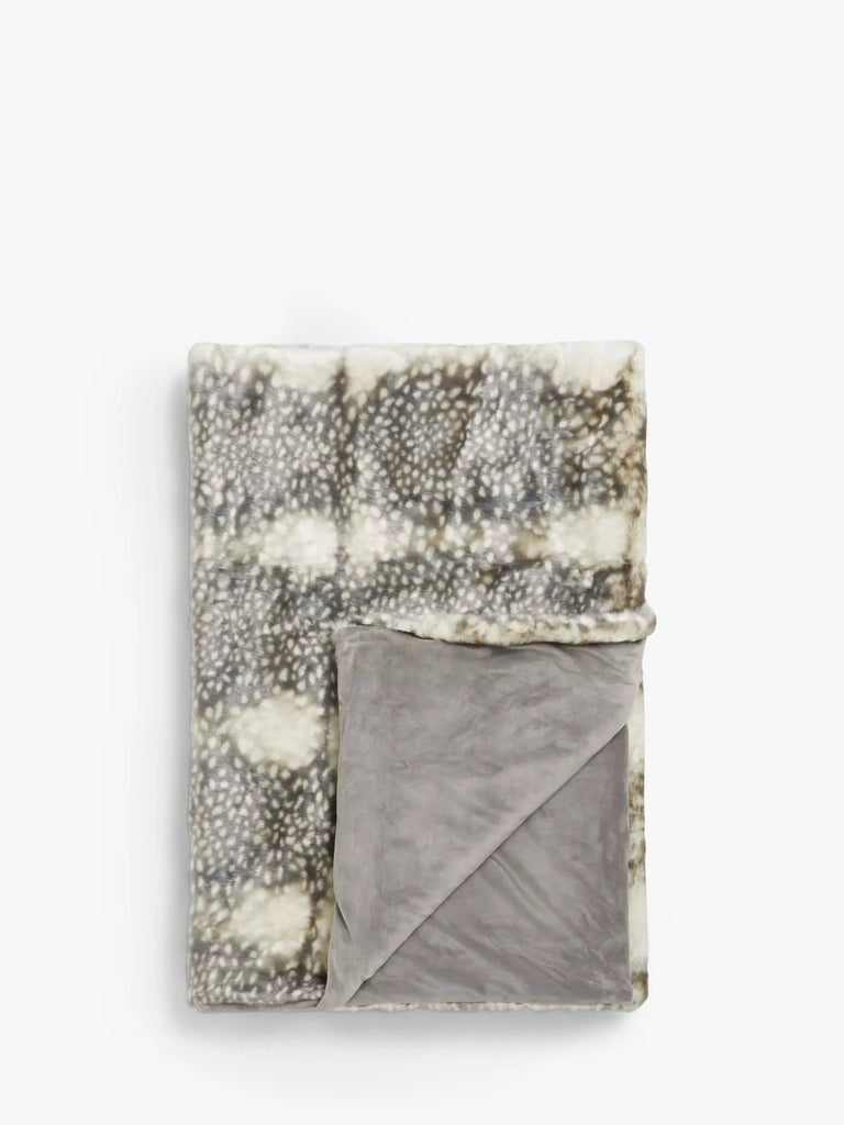 John Lewis Faux Fur Throw, Reindeer