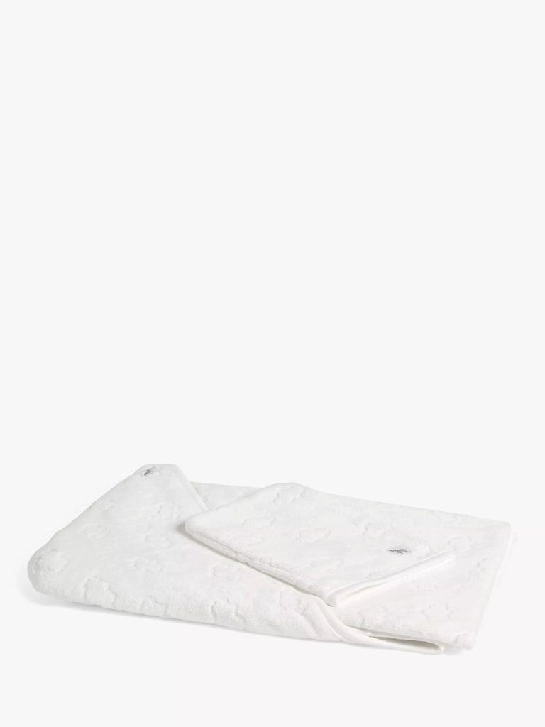 John Lewis Baby Hooded Towel & Wash Mitt Set, White