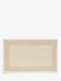 John Lewis Linen Blend Border Bath Mat, Natural