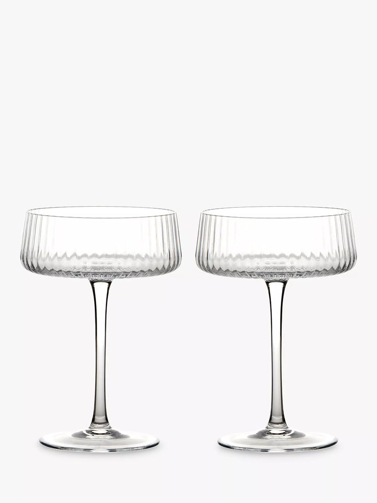 Anton Studio Designs Empire Glass Champagne Saucer, Set of 2, 250ml