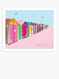 John Lewis Ilona Drew 'Brighton Beach Huts' Framed Print, 26 x 32cm, Multi