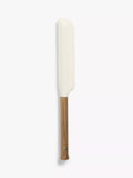 John Lewis Wood Handle Silicone Head Angled Spatula, Natural/White