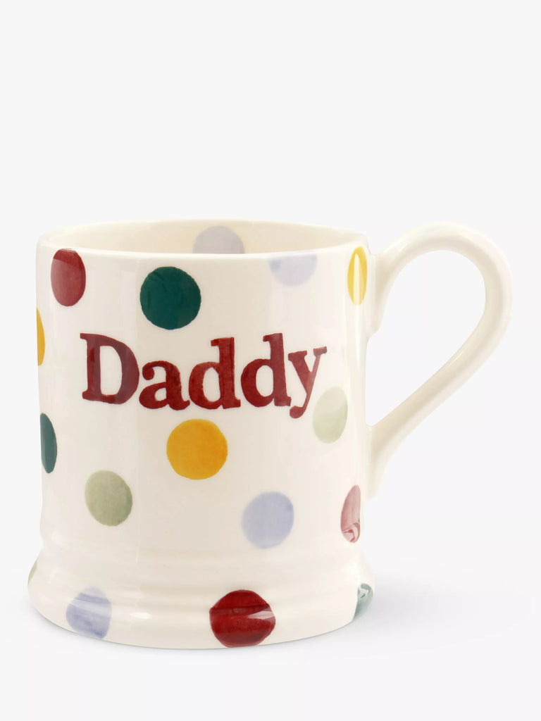 Emma Bridgewater 'Daddy' Polka Dot Half Pint Mug, 300ml, Multi