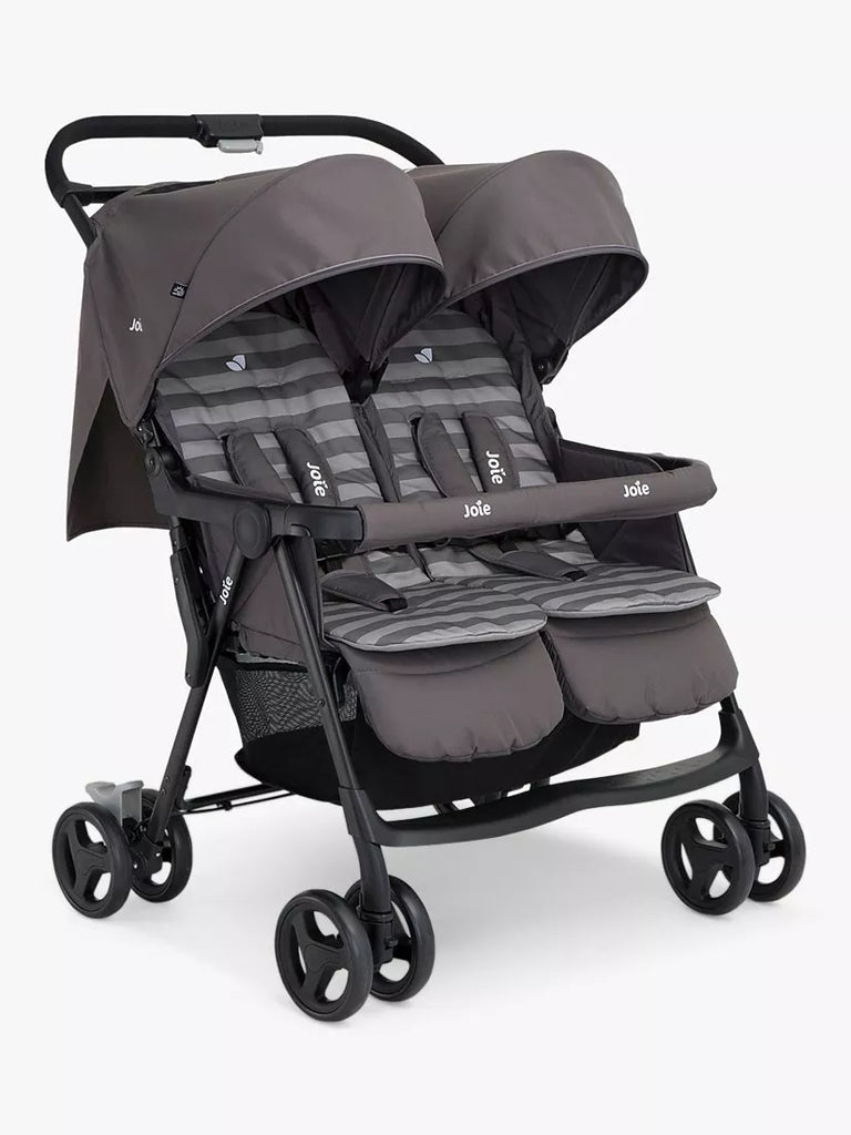 Joie Baby Aire Twin Stroller with Footmuffs, Dark Pewter