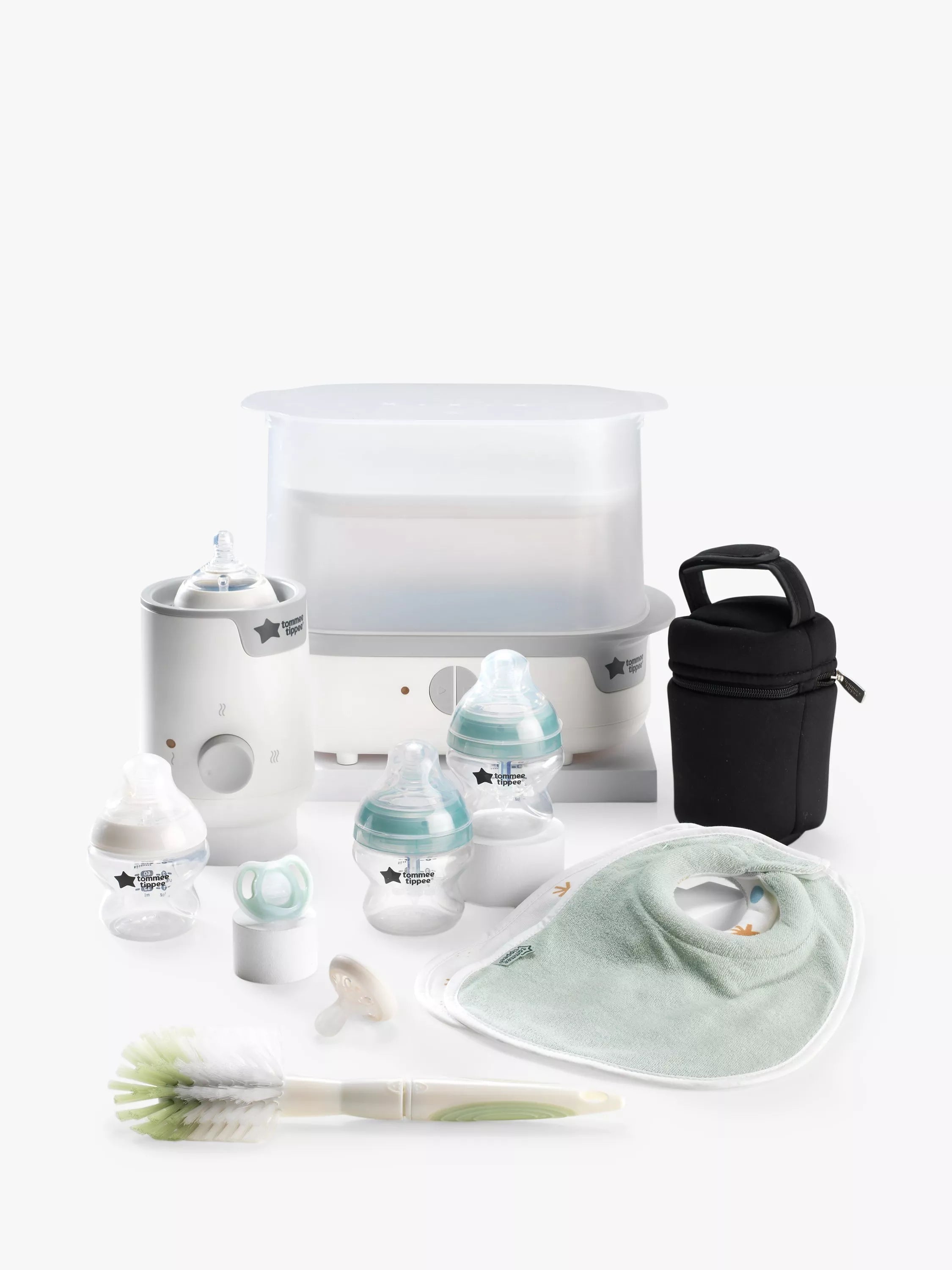 Tommee Tippee Closer to Nature Electric Steam Steriliser with Insulated Bottle Bag, Newborn Baby Bottles and Easiwarm Bottle Warmer Complete Feeding Set - McGrocer