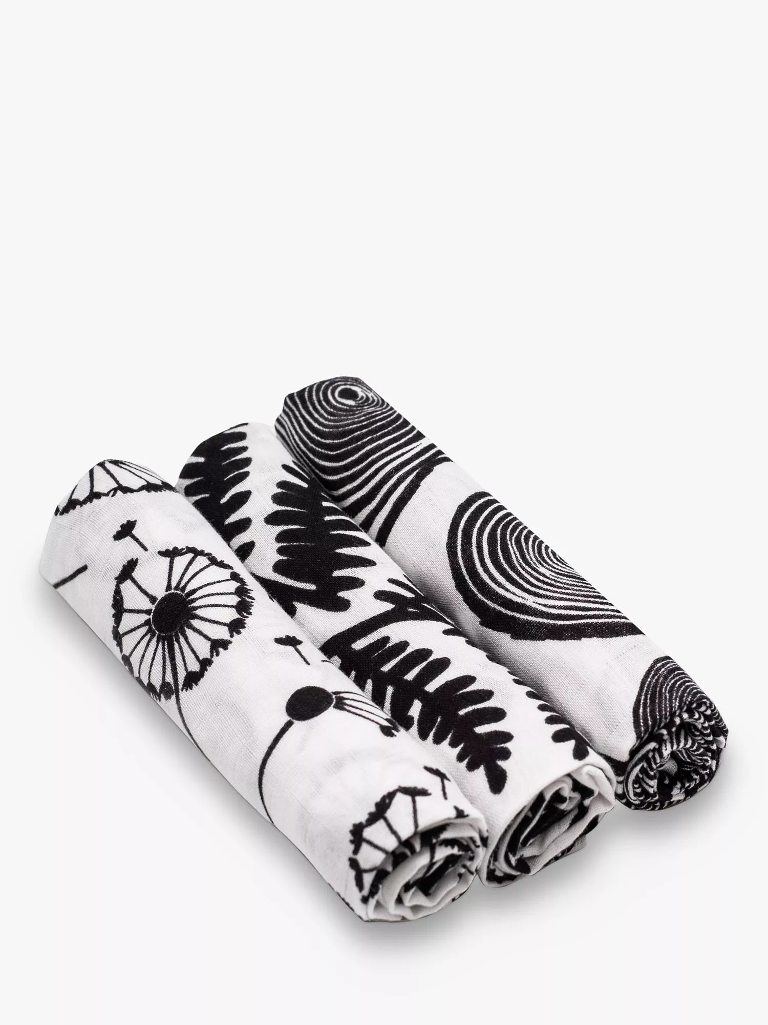 Etta Loves Plant Print Sensory Muslin Squares, Pack of 3, Multi - McGrocer