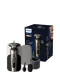 Philips Prestige Shaver Series 9000 SP9883/36 Wet & Dry Men's Electric Shaver with Nanotech Dual Precision Blades & Precision & Nose Trimmer, Champagne