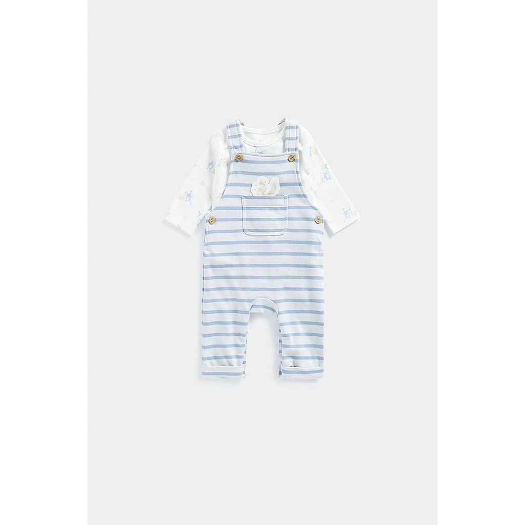 Mothercare My First Blue Dungarees and Bodysuit Set