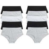 10P Plain Briefs Black Mix 5-12 Y