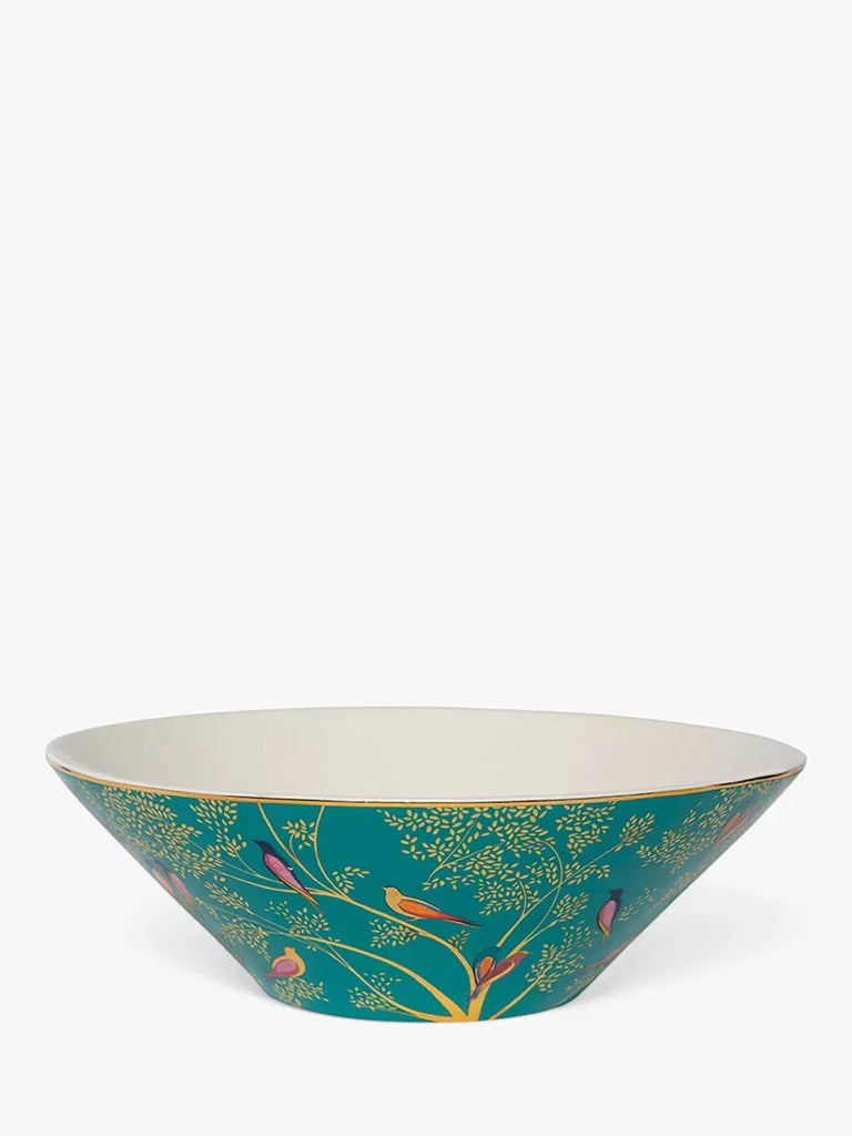 Sara Miller Fine China Birds Salad Bowl, 25cm, Green