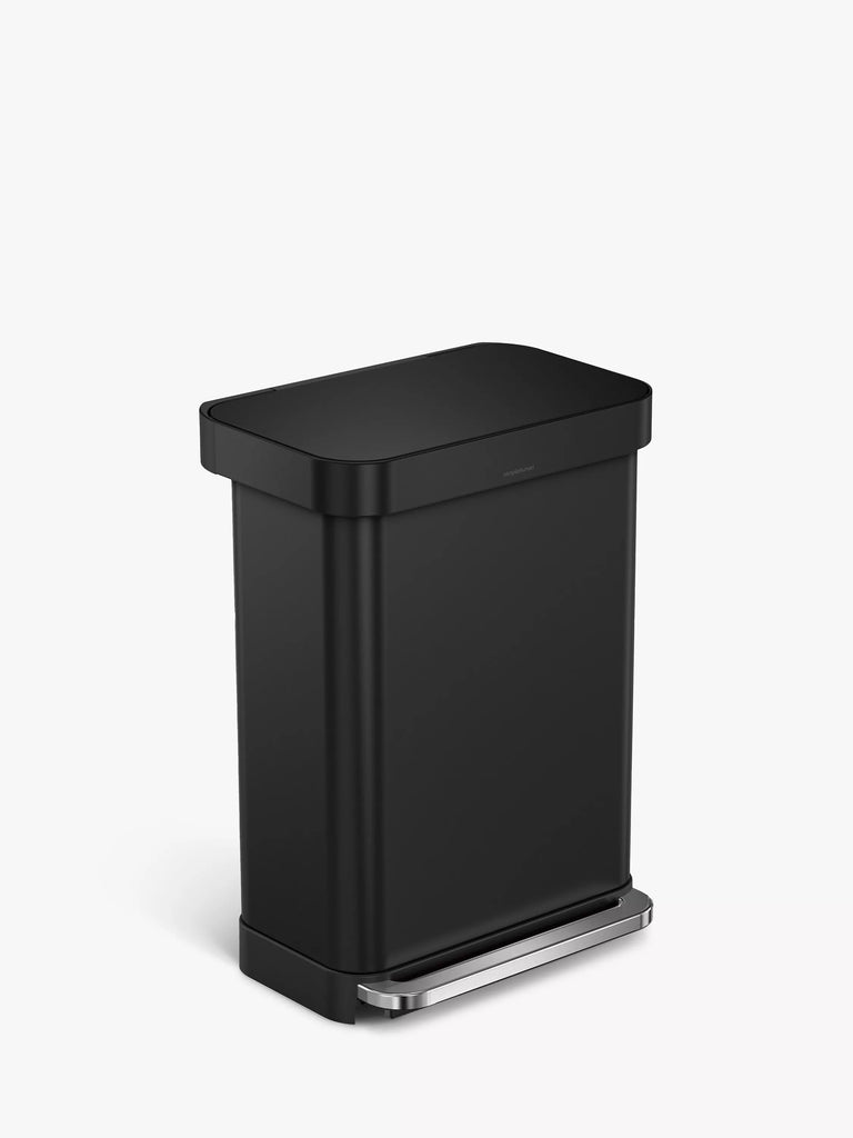 simplehuman Liner Pocket Pedal Bin, Black, 55L