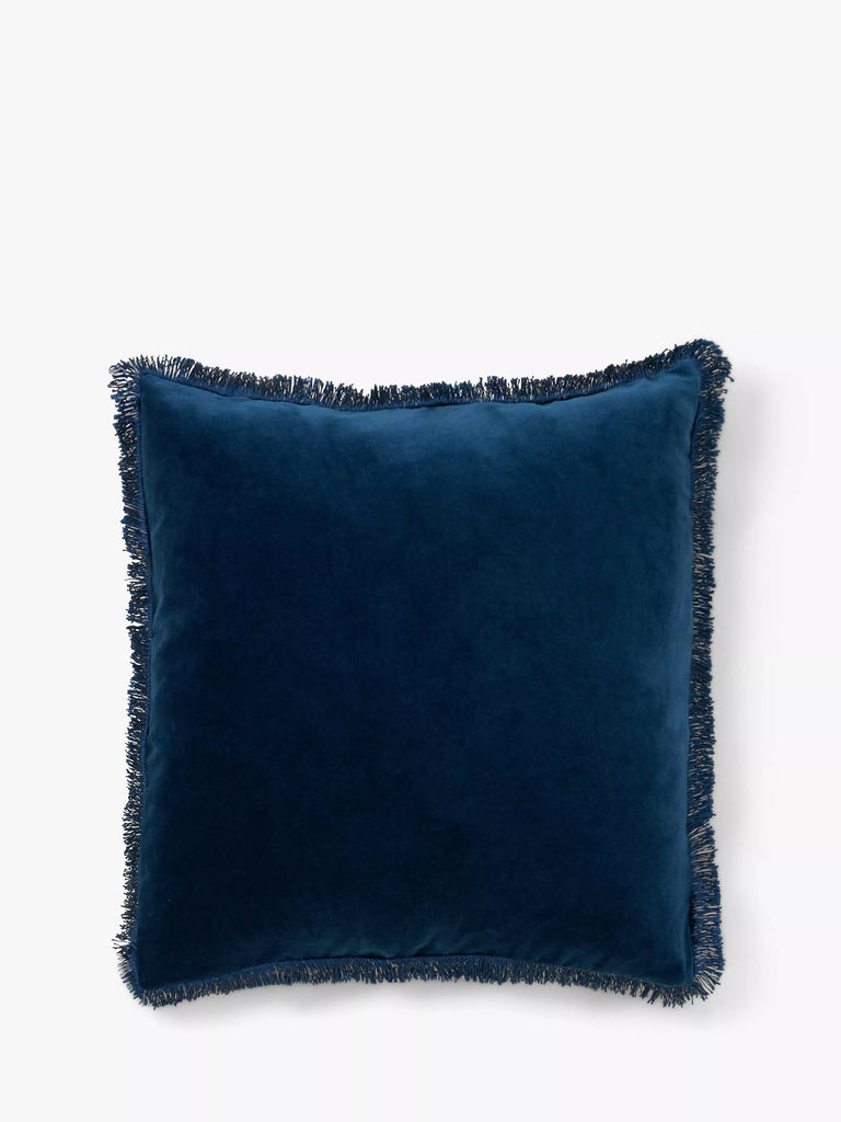 Truly Fringed Square Velvet Cushion