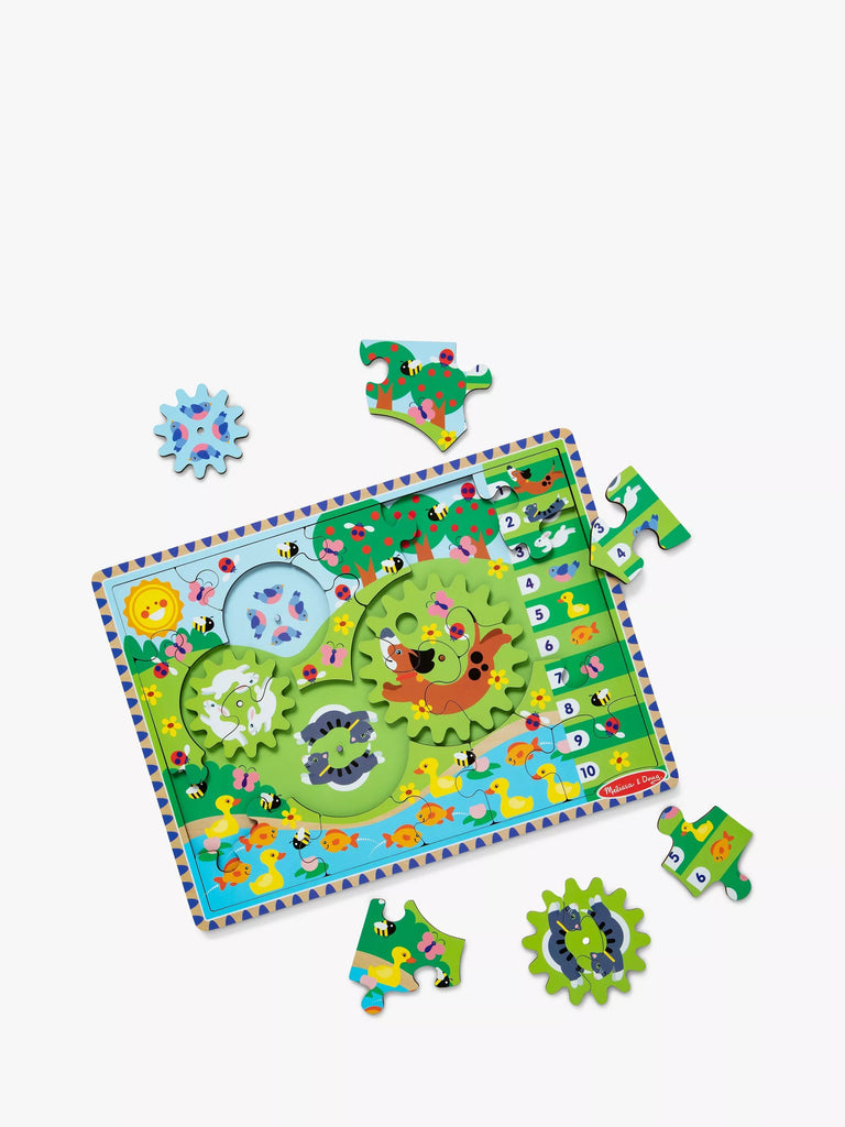 Melissa & Doug Animal Chase I-Spy Wooden Gear Puzzle