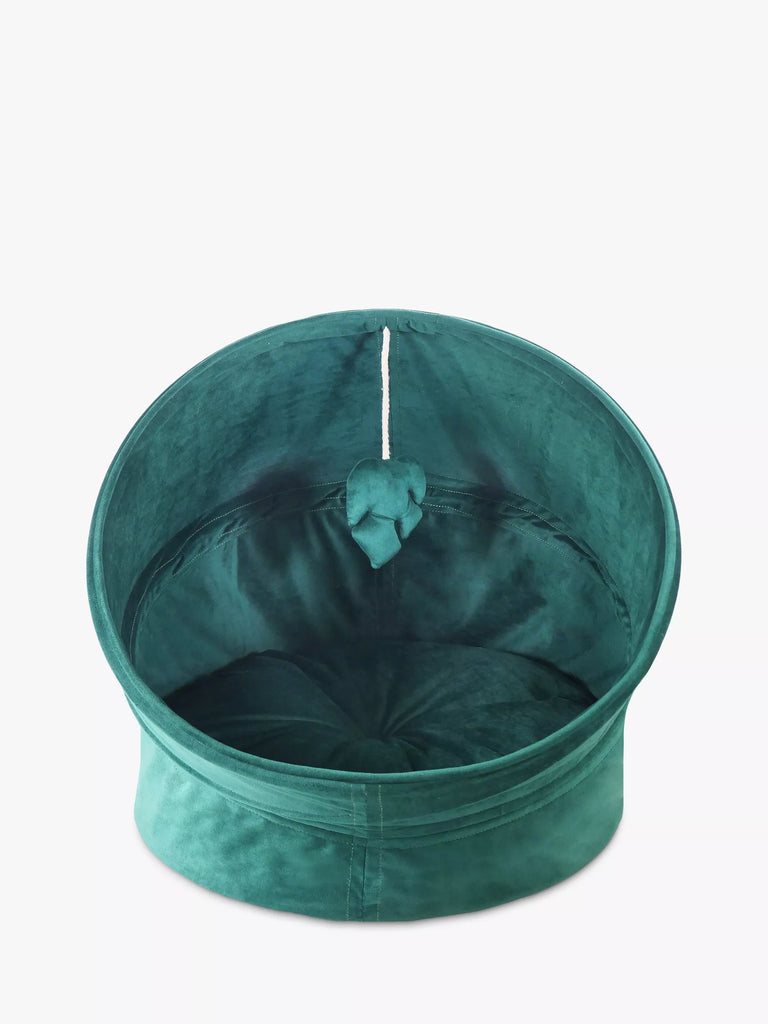 Rosewood Velvet Canopy Cat Bed, Green