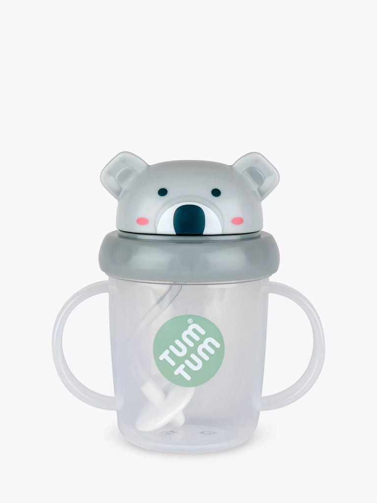 TUM TUM Tippy Up Koala Baby Cup with Weighted Straw, 200ml, Grey