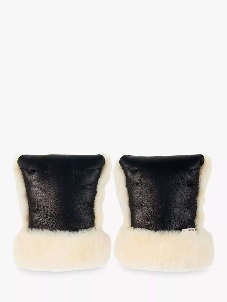 BINIBAMBA Coated Pram Mittens, Noir/Milk