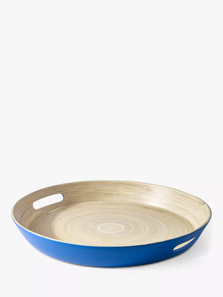 Sur La Table Colour Me Happy Round Bamboo Tray, Blue