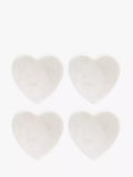 Culinary Concepts Marble Heart Coaster, Set of 4, White