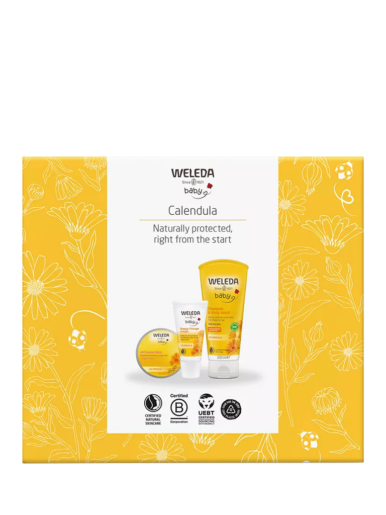 Weleda Calendula Shampoo & Body Wash, Nappy Cream and Balm Baby Gift Set