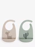 Done by Deer Lalee Silicone Bibs, Pack of 2, Sand/Green