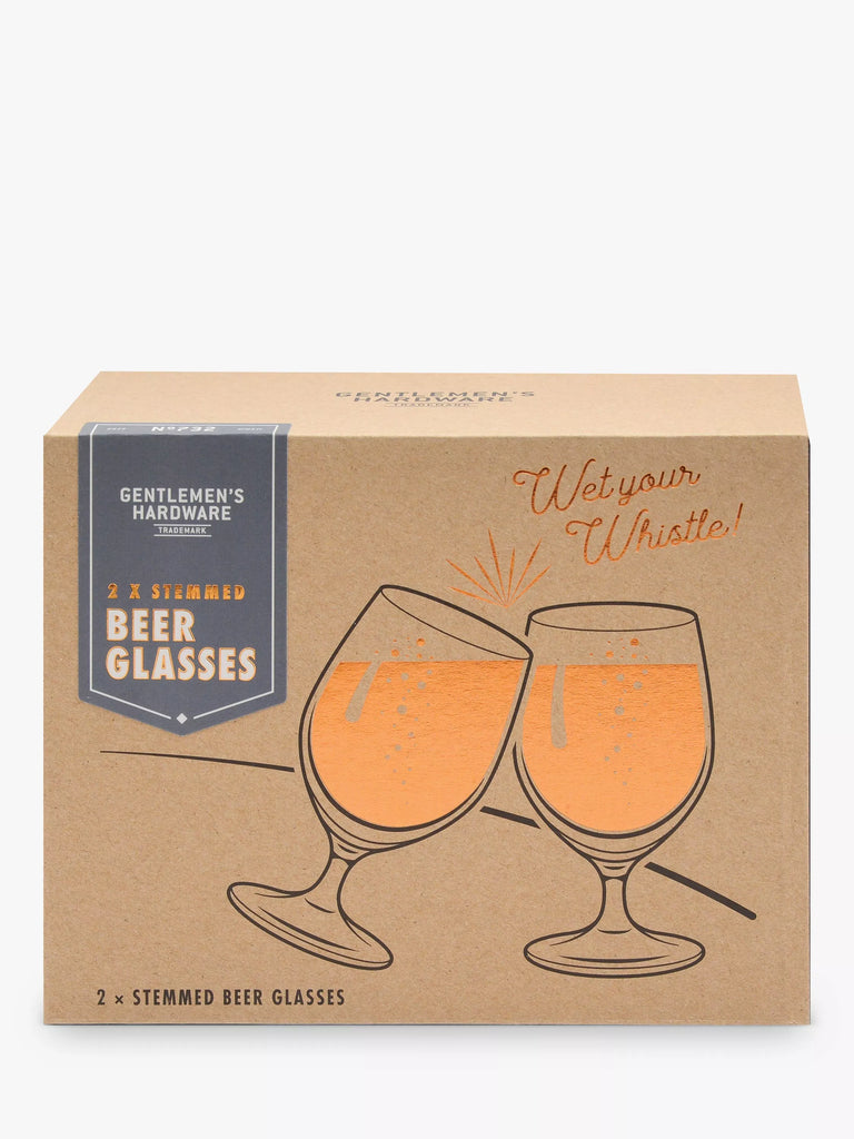 Gentlemen's Hardware Tulip Beer Glasses, 568ml, Set of 2, Clear