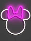 Yellowpop Disney Minnie Ears LED Neon Sign, White/Pink