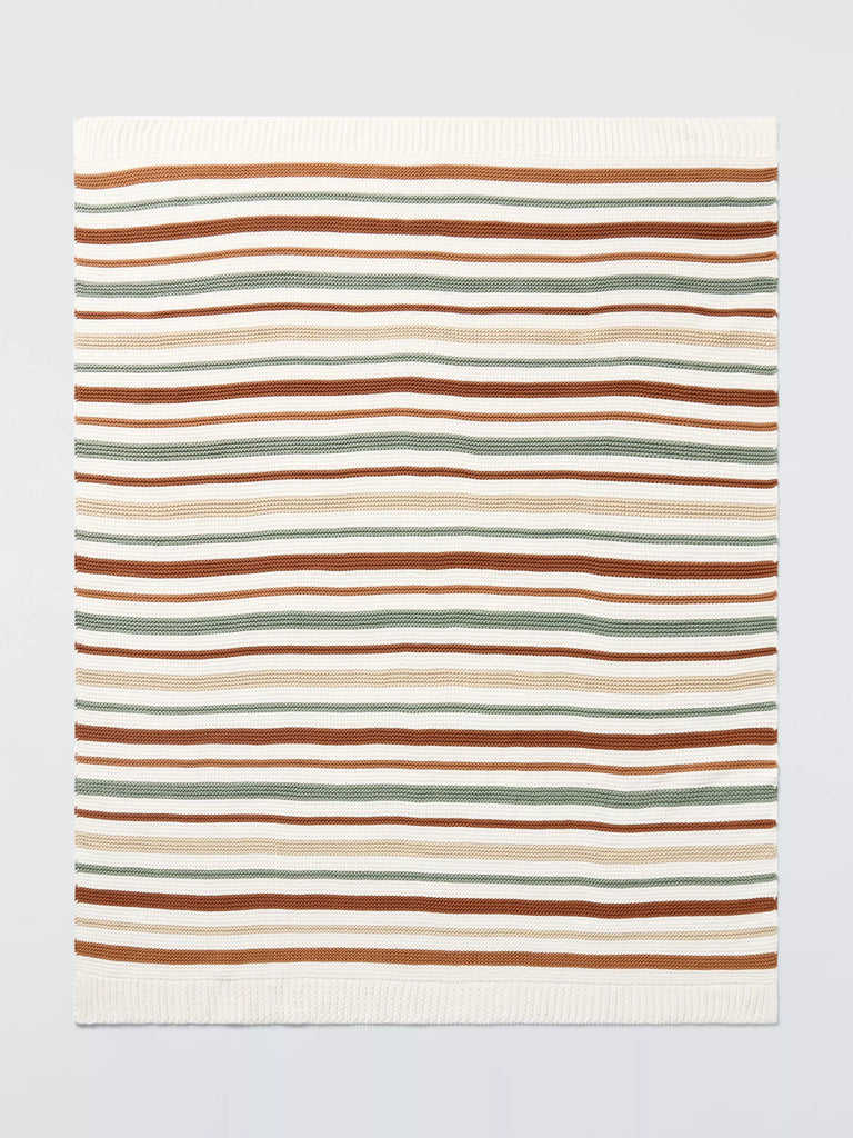 John Lewis Baby Stripe Knit Blanket, Multi