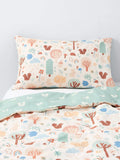 John Lewis Scandi Nature Toddler Pure Cotton Reversible Duvet Cover and Pillowcase Set, Multi