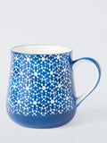 John Lewis Wax Resist Kaleidoscope Large Stoneware Mug, 460ml, Blue