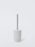 John Lewis Reactive Glaze Ribbed Toilet Brush and Holder, Grey