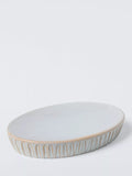 John Lewis Reactive Glaze Ribbed Soap Dish, Grey