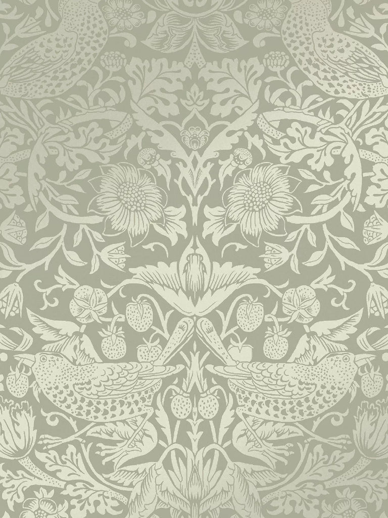 William Morris At Home Strawberry Thief Fibrous Wallpaper